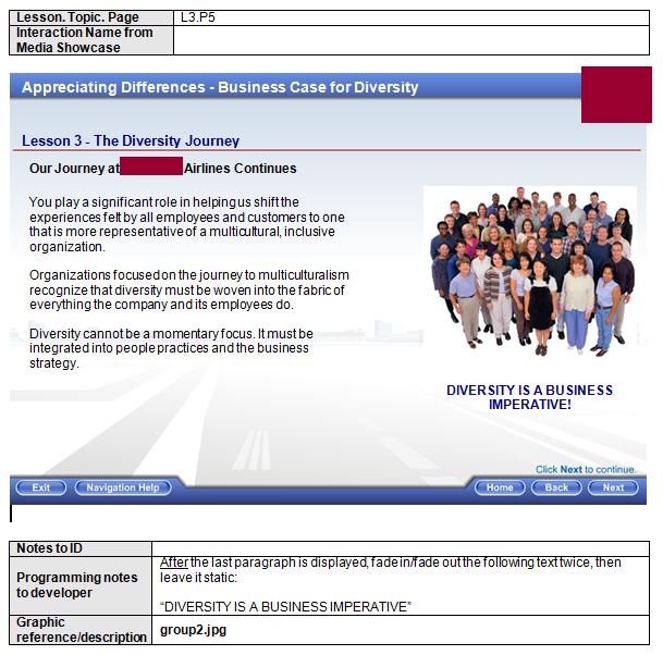 Sample screenshot for Airline course